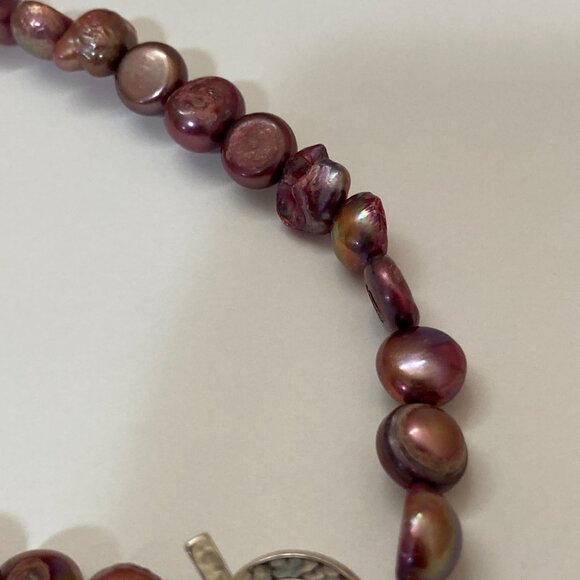 18" Fresh Water Pearl Baroque Necklace 7-8mm Toggle Clasp - Picture 6 of 6